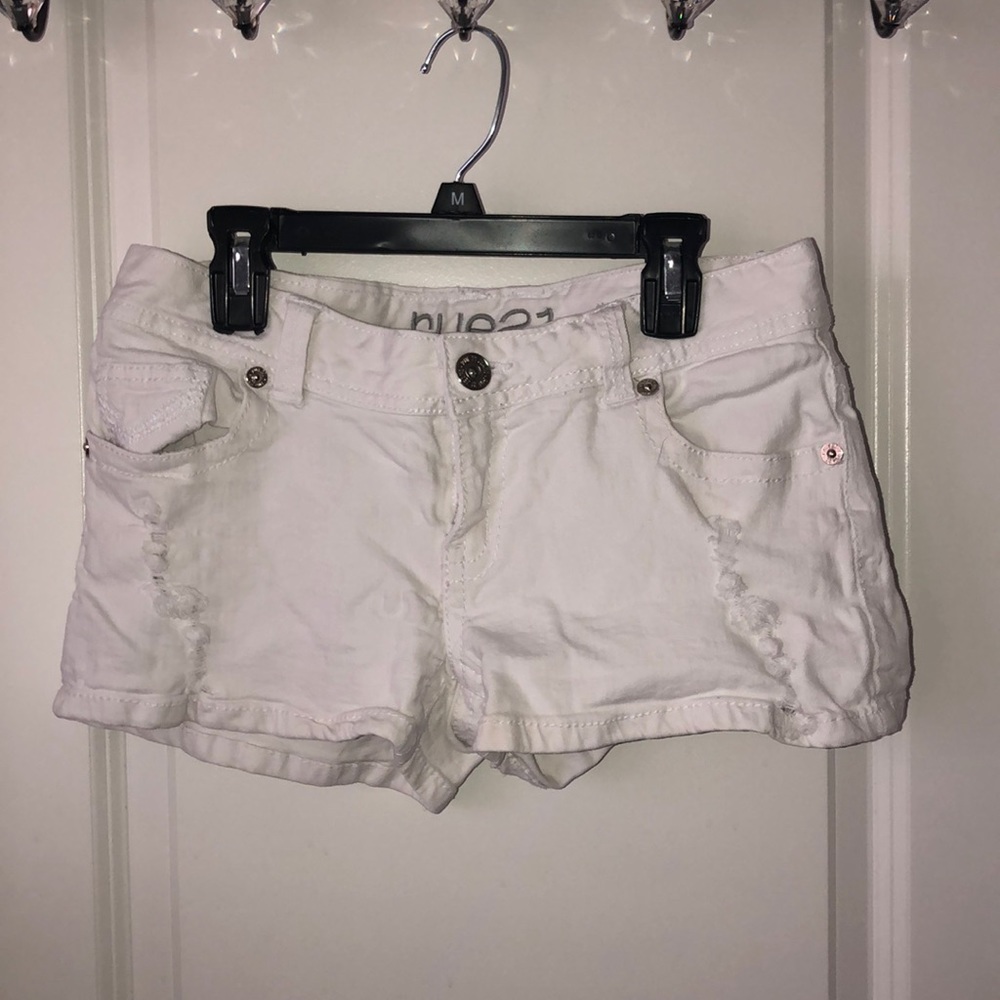 Ripped White Jean Shorts